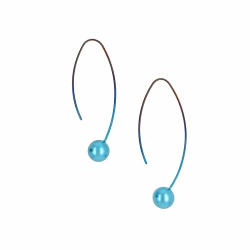 Long Orbit Light Blue Drop & Dangle Earrings